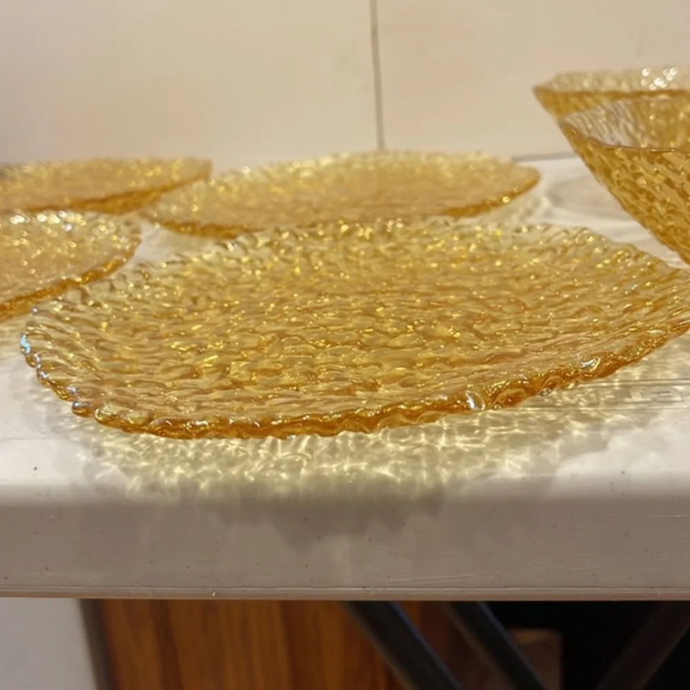 Dapple Amber Glass Dishes - Picture 5 of 5